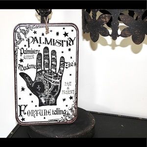 HALLOWEEN PALM READING FORTUNE TELLER WALL SIGN